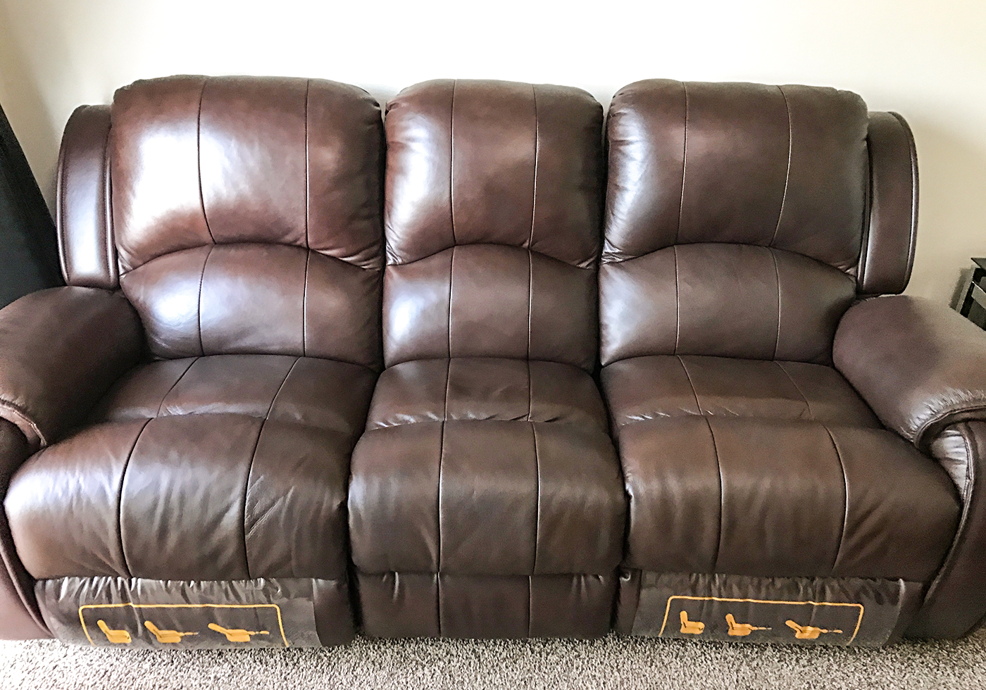 Dark Brown Leather Sofa Restoration After