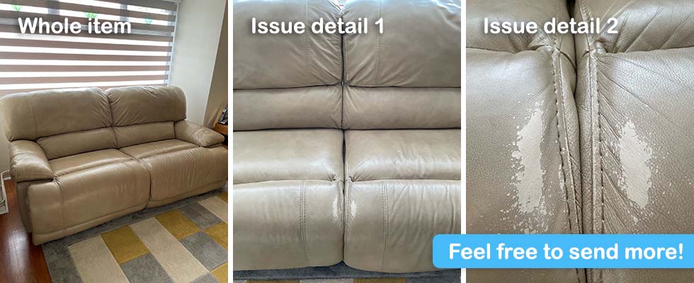 Example photos of sofa damage
